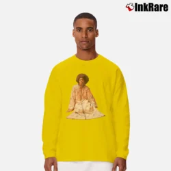 Men’s Alice Coltrane Journey In Satchidananda Jazz Fusion Long-Sleeve Shirt in yellow | Sleek, Lightweight, Year-Round Wear
