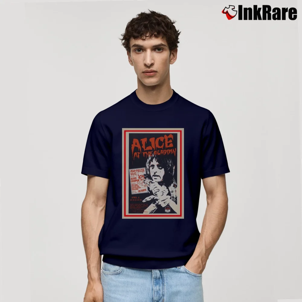Men’s Alice Cooper Rock Band Graphic Classic T-Shirt in navy | Soft, Breathable Everyday Wear