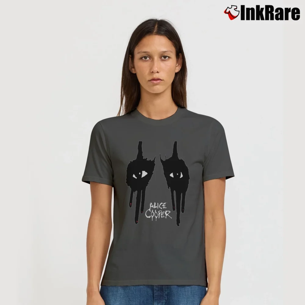 Women’s Alice Cooper Rock Band Signature T-Shirt in charcoal | Soft, Flattering Fit