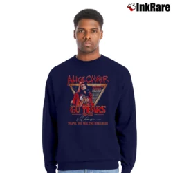 Men’s Alice De Cooper 60th Anniversary 90s Style Crewneck Sweatshirt in navy | Cozy Fabric, Clean Style