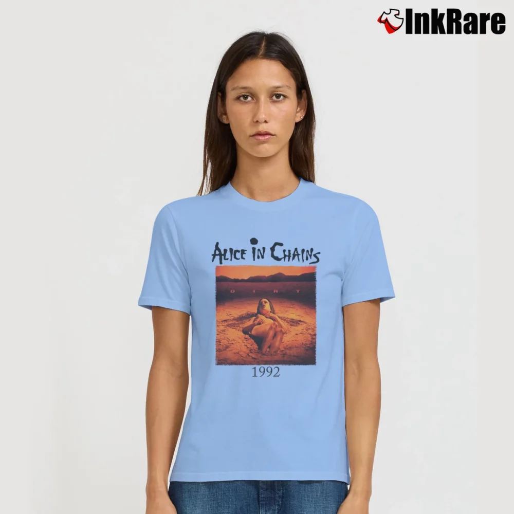 Women’s Alice In Chains Classic Band Signature T-Shirt in light blue | Soft, Flattering Fit