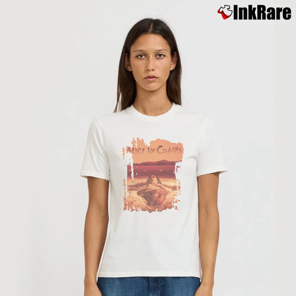 Women’s Alice In Chains Dirt Album Basic Signature T-Shirt in white | Soft, Flattering Fit