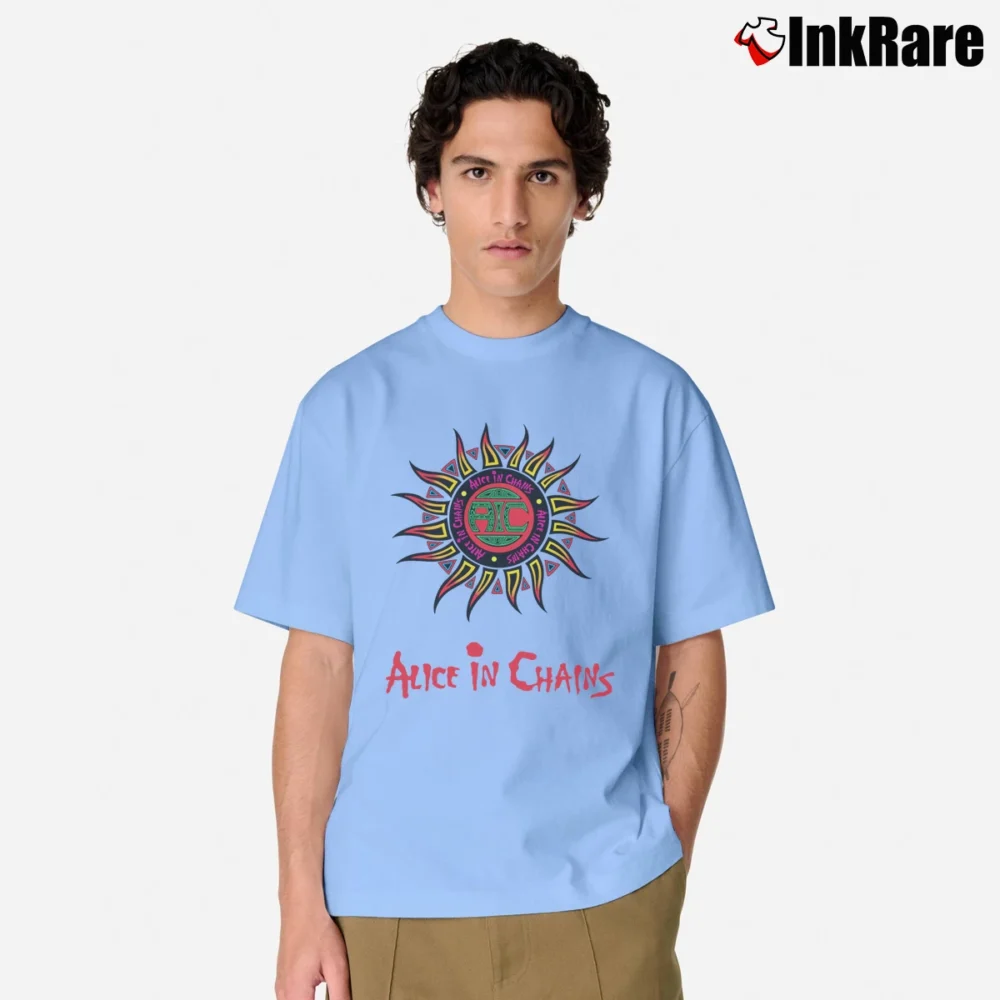 Men’s Alice In Chains Logo Tank Top Rock Band Classic T-Shirt in light blue | Soft, Breathable Everyday Wear