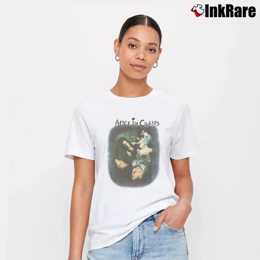 Women’s Alice In Chains We Die Young Hanes Deadstock Signature T-Shirt in white | Soft, Flattering Fit