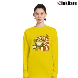 Women’s Alice In Wonderland Cheshire Cat I'm Mad Art Long-Sleeve Top in yellow | Sleek, Versatile, All-Season
