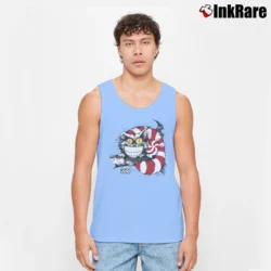 Men’s Alice In Wonderland Cheshire Cat I'm Mad Art Tank Top in light blue | Breathable, Active-Friendly Design
