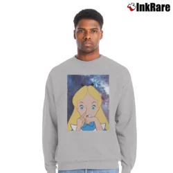 Men’s Alice In Wonderland Doing A Bump Crewneck Sweatshirt in sport grey | Cozy Fabric, Clean Style