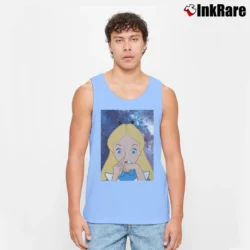 Men’s Alice In Wonderland Doing A Bump Tank Top in light blue | Breathable, Active-Friendly Design