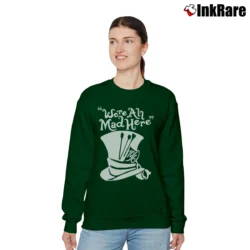 Women’s Alice In Wonderland Mad Hatter Disney Character Relaxed Sweatshirt in forest green | Soft, Laid-Back Vibe