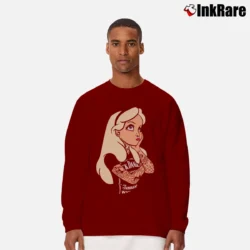 Men’s Alice In Wonderland Punk Rock Disney Inspired Long-Sleeve Shirt in maroon | Sleek, Lightweight, Year-Round Wear