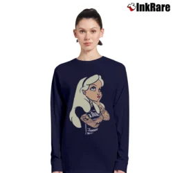 Women’s Alice In Wonderland Punk Rock Disney Inspired Long-Sleeve Top in navy | Sleek, Versatile, All-Season