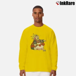 Men’s Alice In Wonderland Queen Of Hearts Psychedelic 90s Long-Sleeve Shirt in yellow | Sleek, Lightweight, Year-Round Wear