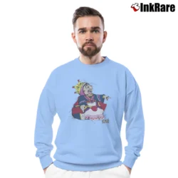 Men’s Alice In Wonderland Queen Of Hearts Psychedelic 90s Crewneck Sweatshirt in light blue | Cozy Fabric, Clean Style