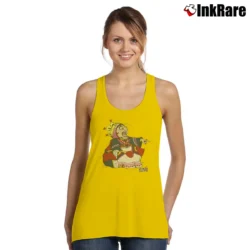 Women’s Alice In Wonderland Queen Of Hearts Psychedelic 90s Tank Top in yellow | Lightweight, Movement-Friendly