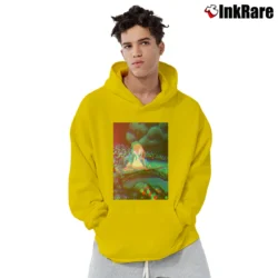 Men’s Alice In Wonderland Trippy Psychedelic Pullover Hoodie in yellow | Cozy, Durable, Modern Fit