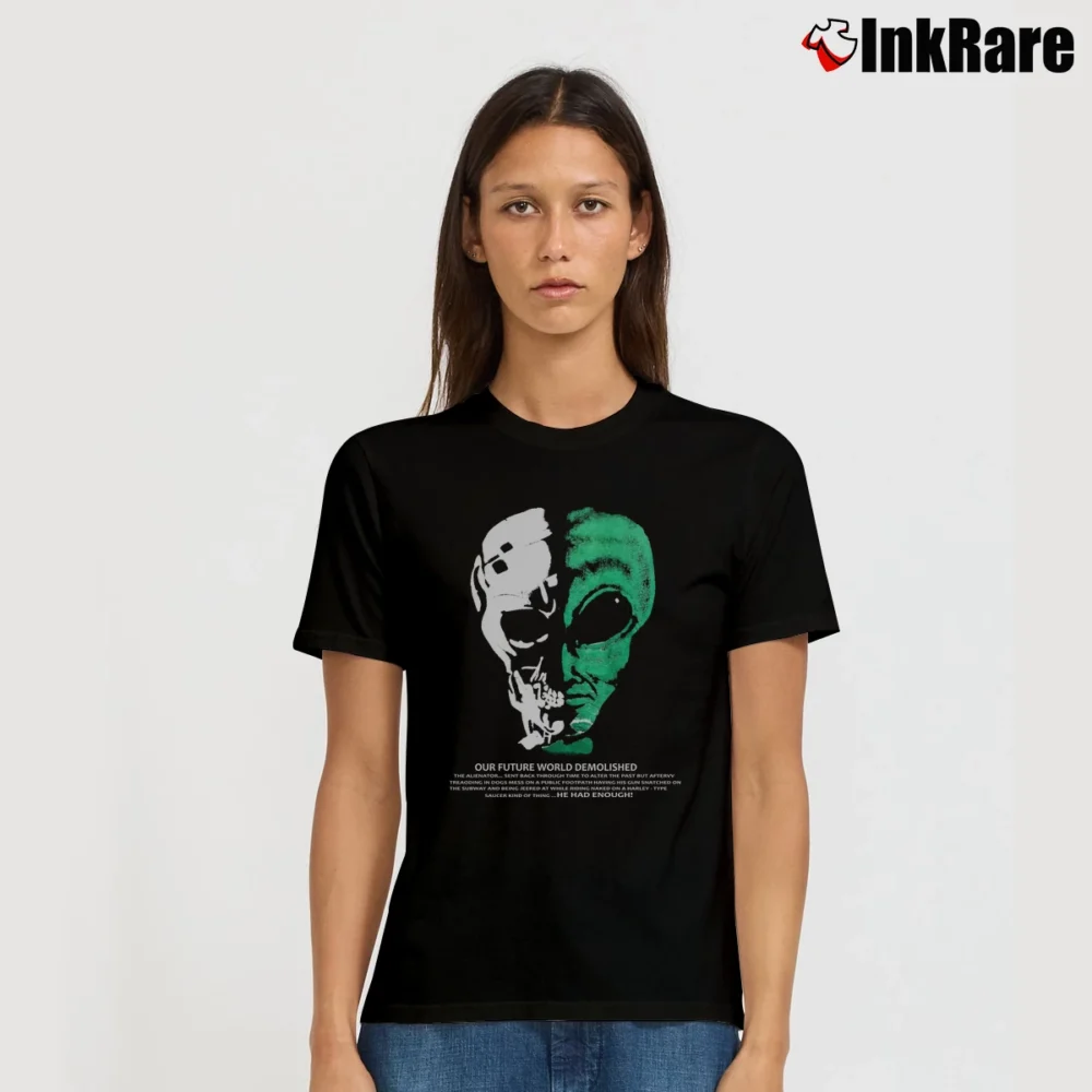 Women’s Alien Workshop Two Face Skateboard Belton Usa Signature T-Shirt in black | Soft, Flattering Fit