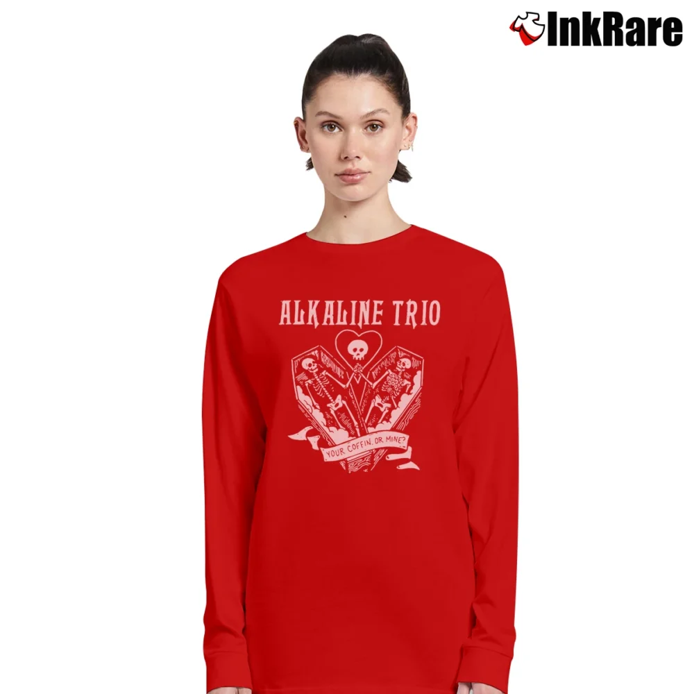 Women’s Alkaline Trio Your Coffin Or Mine Long-Sleeve Top in red | Sleek, Versatile, All-Season