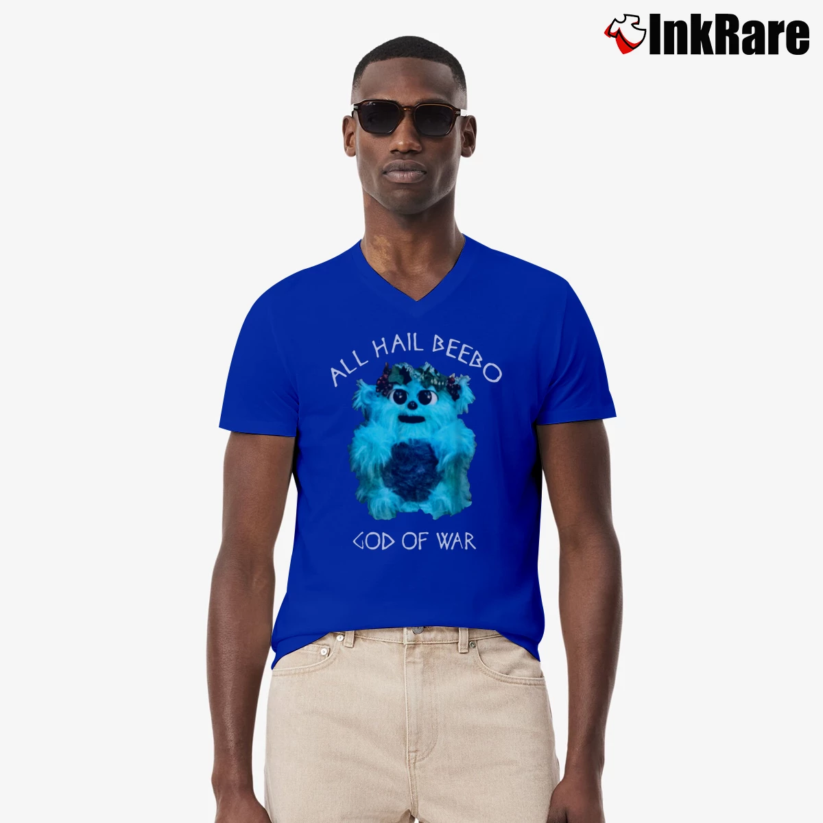 All Hail Beebo 95 Men’s V-Neck Tee in royal blue – Modern Essential Men’s All Hail Beebo 95 V-Neck Tee in royal blue | Sharp, Breathable, Everyday Staple