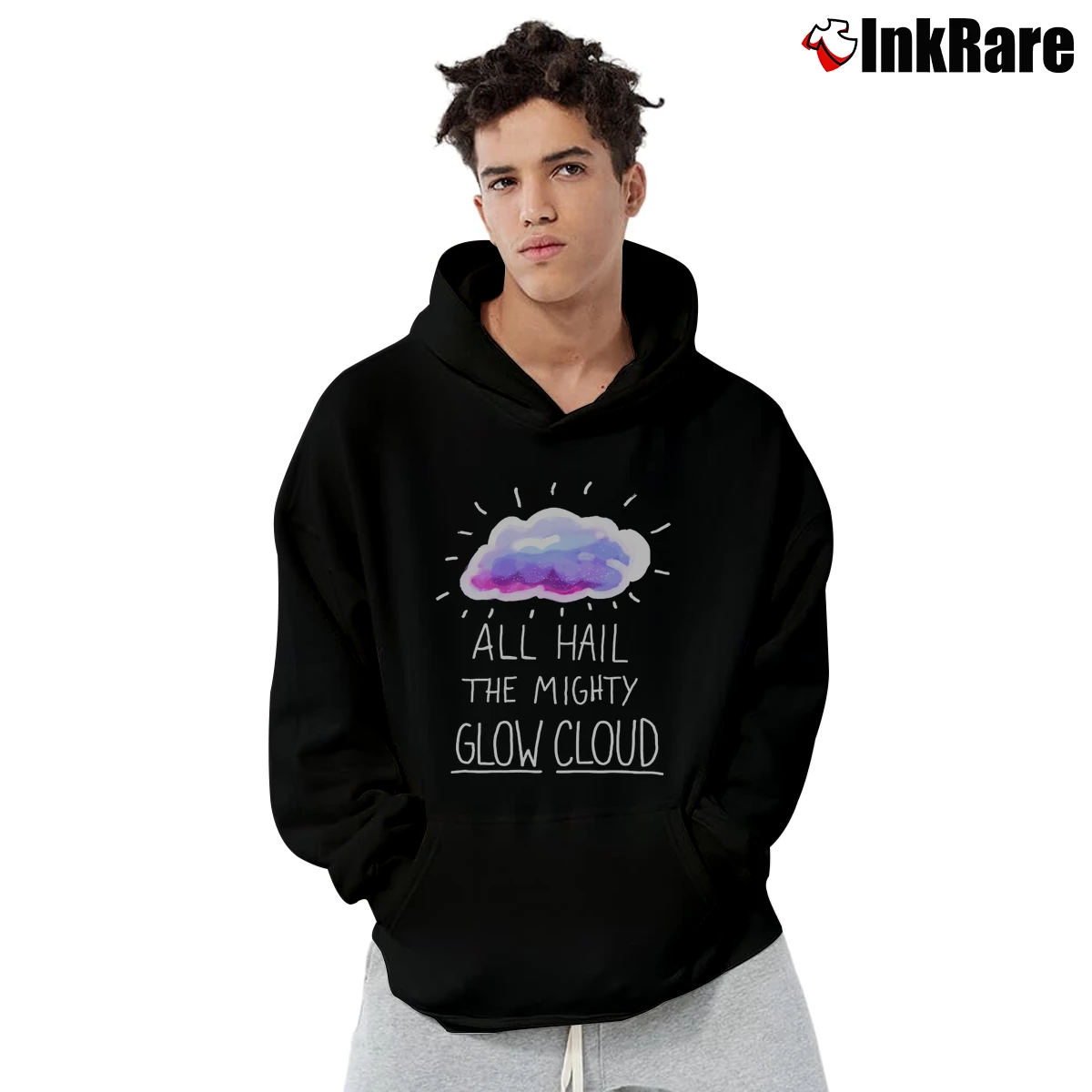 Men’s All Hail The Mighty Glow Cloud Pullover Hoodie in black | Cozy, Durable, Modern Fit