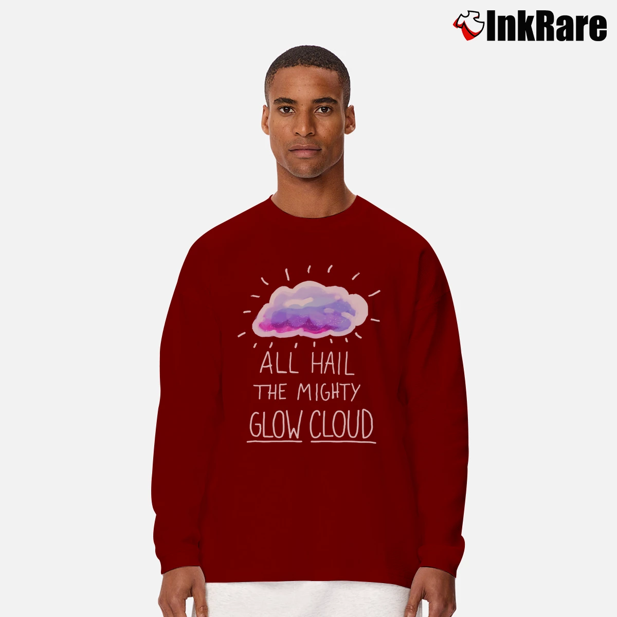 Men’s All Hail The Mighty Glow Cloud Long-Sleeve Shirt in maroon | Sleek, Lightweight, Year-Round Wear