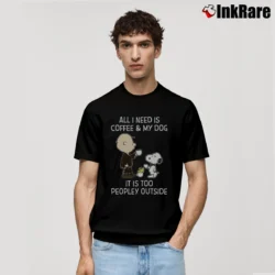 Men’s All I Need Is Coffee And My Dog Snoopy And Charlie Brown Classic T-Shirt in black | Soft, Breathable Everyday Wear