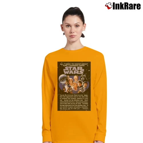 Women’s All I Need To Know About Life I Learned From Star Wars 1996 Long-Sleeve Top in orange | Sleek, Versatile, All-Season