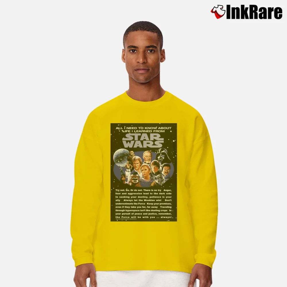 Men’s All I Need To Know About Life I Learned From Star Wars 1996 Long-Sleeve Shirt in yellow | Sleek, Lightweight, Year-Round Wear