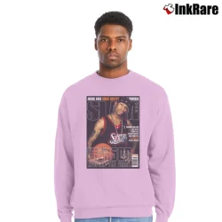 Men’s Allen Iverson Slam Cover Crewneck Sweatshirt in light pink | Cozy Fabric, Clean Style