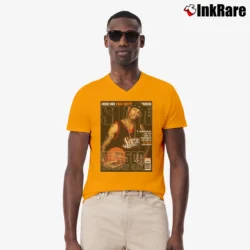 Men’s Allen Iverson Slam Cover V-Neck Tee in orange | Sharp, Breathable, Everyday Staple
