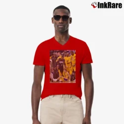 Men’s Allen Iverson Step Over 76ers V-Neck Tee in red | Sharp, Breathable, Everyday Staple