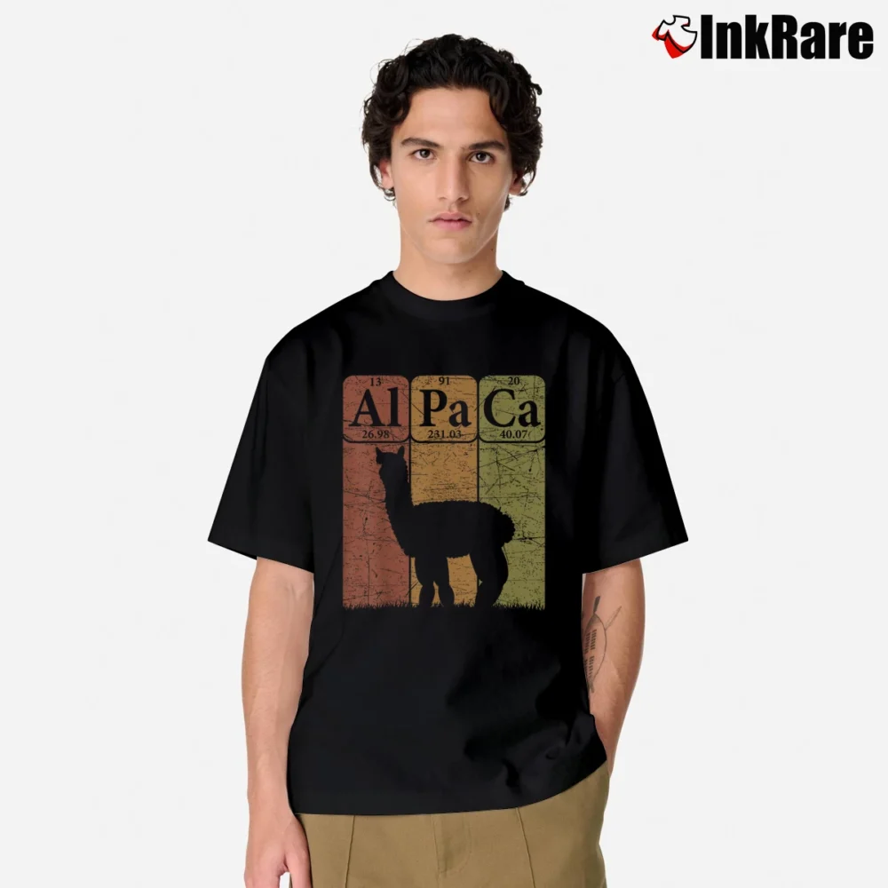 Men’s Alpaca Periodic Table Elements Classic T-Shirt in black | Soft, Breathable Everyday Wear