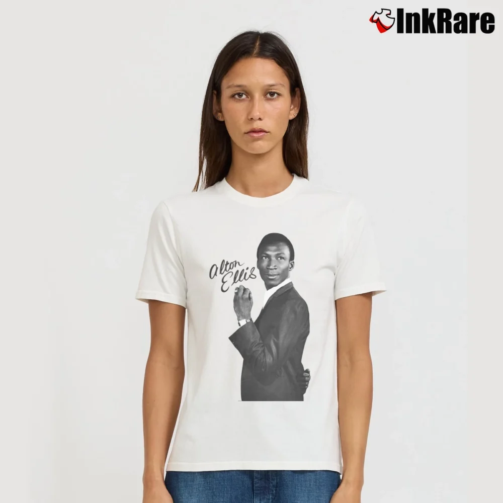 Women’s Alton Ellis Creation Reggae Music Signature T-Shirt in white | Soft, Flattering Fit
