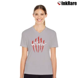 Women’s Alva Skateboard Logo V-Neck Tee in sport grey | Chic Neckline, Soft Texture