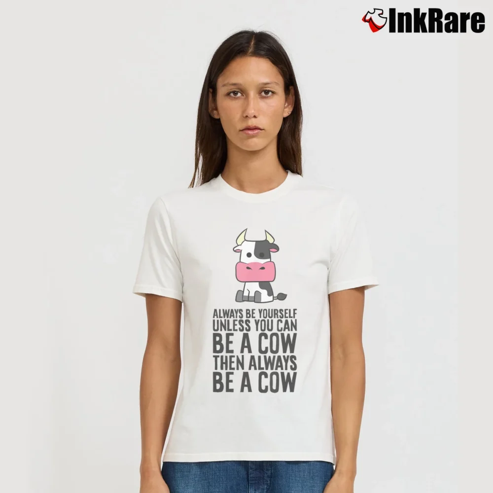 Women’s Always Be Yourself Unless You Can Be A Cow T-Shirt in white | Soft, Flattering Fit