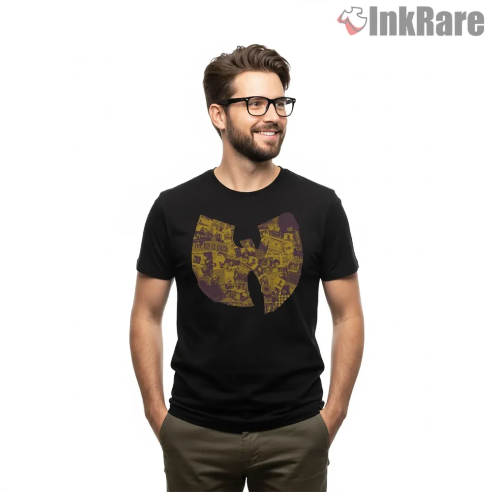Always Forever Wu Tang Collage Vintage Shirt on black short sleeve shirt for men graphic tee