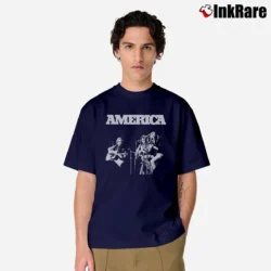 Men’s America Classic Rock Band Graphic Classic T-Shirt in navy | Soft, Breathable Everyday Wear