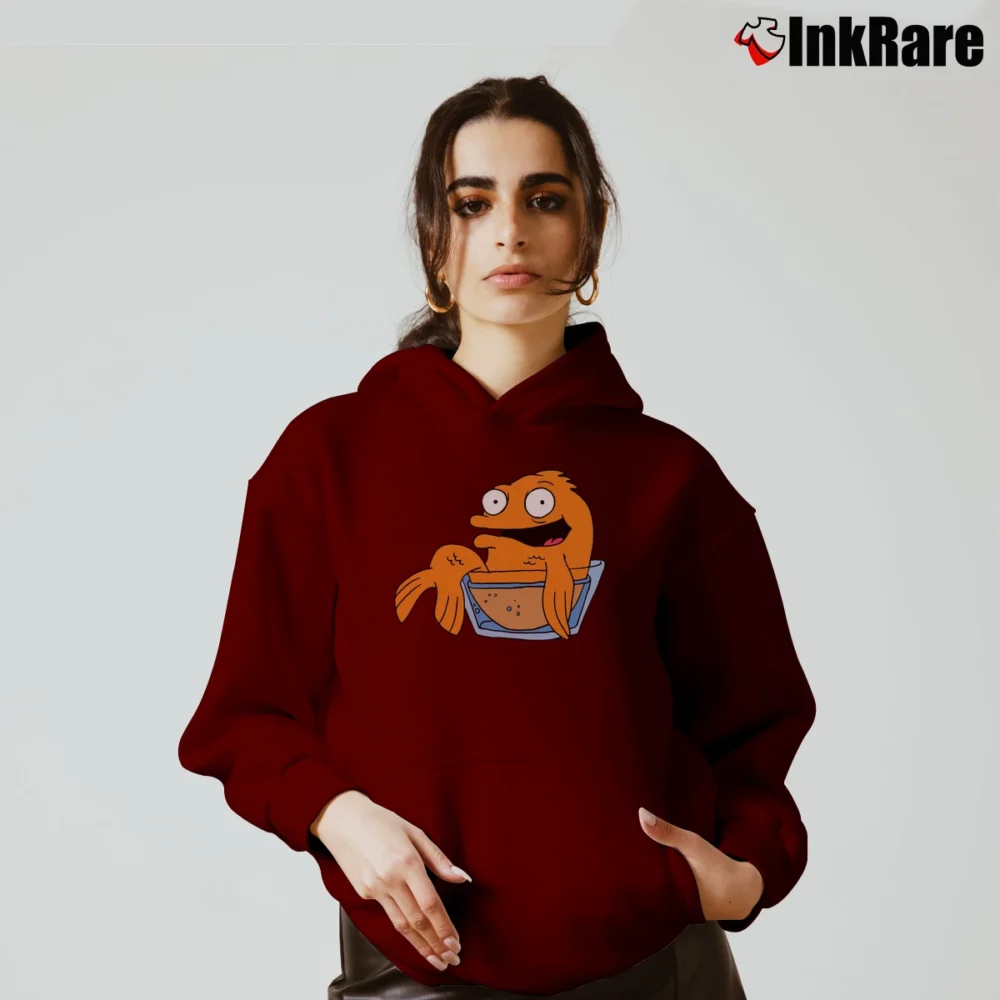 Women’s American Dad Klaus Cozy Hoodie in maroon | Warm, Structured, Stylish