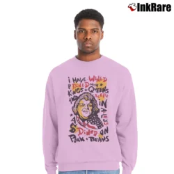 Men’s American Dreams Dusty Rhodes I Have Wined And Dined Quotes Crewneck Sweatshirt in light pink | Cozy Fabric, Clean Style