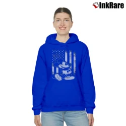 Women’s American Flag Mickey Mouse Cozy Hoodie in royal blue | Warm, Structured, Stylish