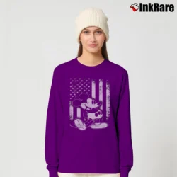 Women’s American Flag Mickey Mouse Long-Sleeve Top in purple | Sleek, Versatile, All-Season