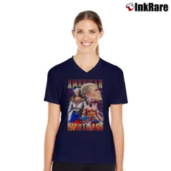 Women’s American Nightmare Cody Rhodes Bootleg V-Neck Tee in navy | Chic Neckline, Soft Texture