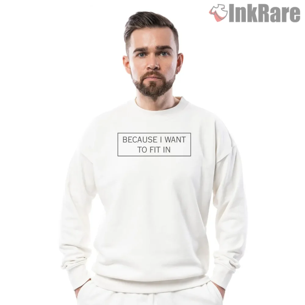 American Psycho Because I Want To Fit In Quote Shirt on graphic shirt for men graphic tee
