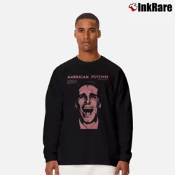 Men’s American Psycho Christian Bale Long-Sleeve Shirt in black | Sleek, Lightweight, Year-Round Wear