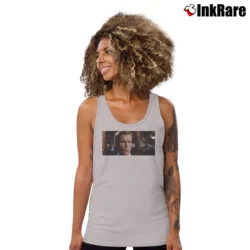 Women’s American Psycho Christian Bale Meme Tank Top in sport grey | Lightweight, Movement-Friendly