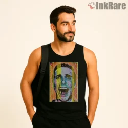 American Psycho Do You Like Huey Lewis Pop Art Shirt on black tank top for men graphic tee
