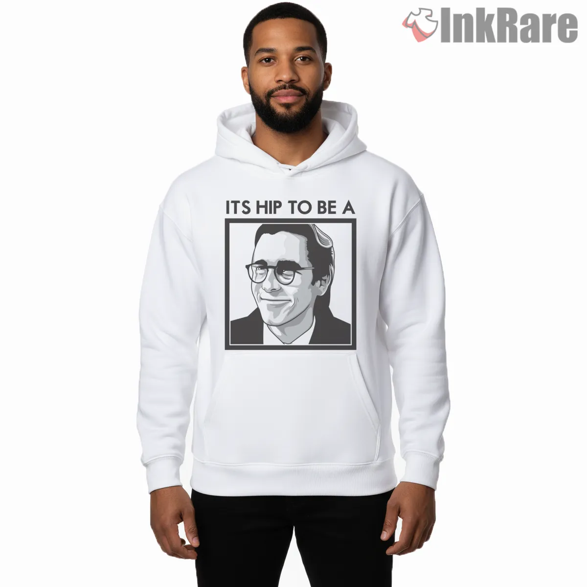 American Psycho Hip To Be A Square Line Art Shirt on white hoodie for men graphic tee