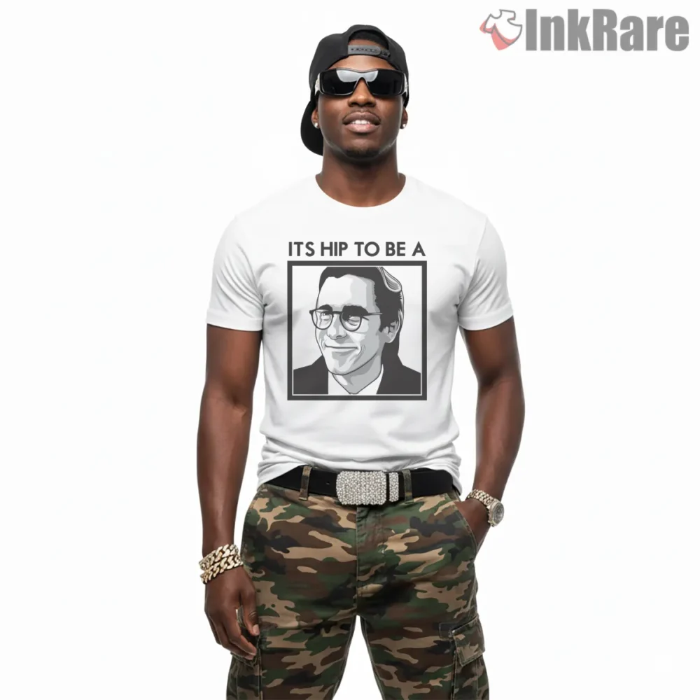 American Psycho Hip To Be A Square Line Art Shirt on white short sleeve shirt for men graphic tee