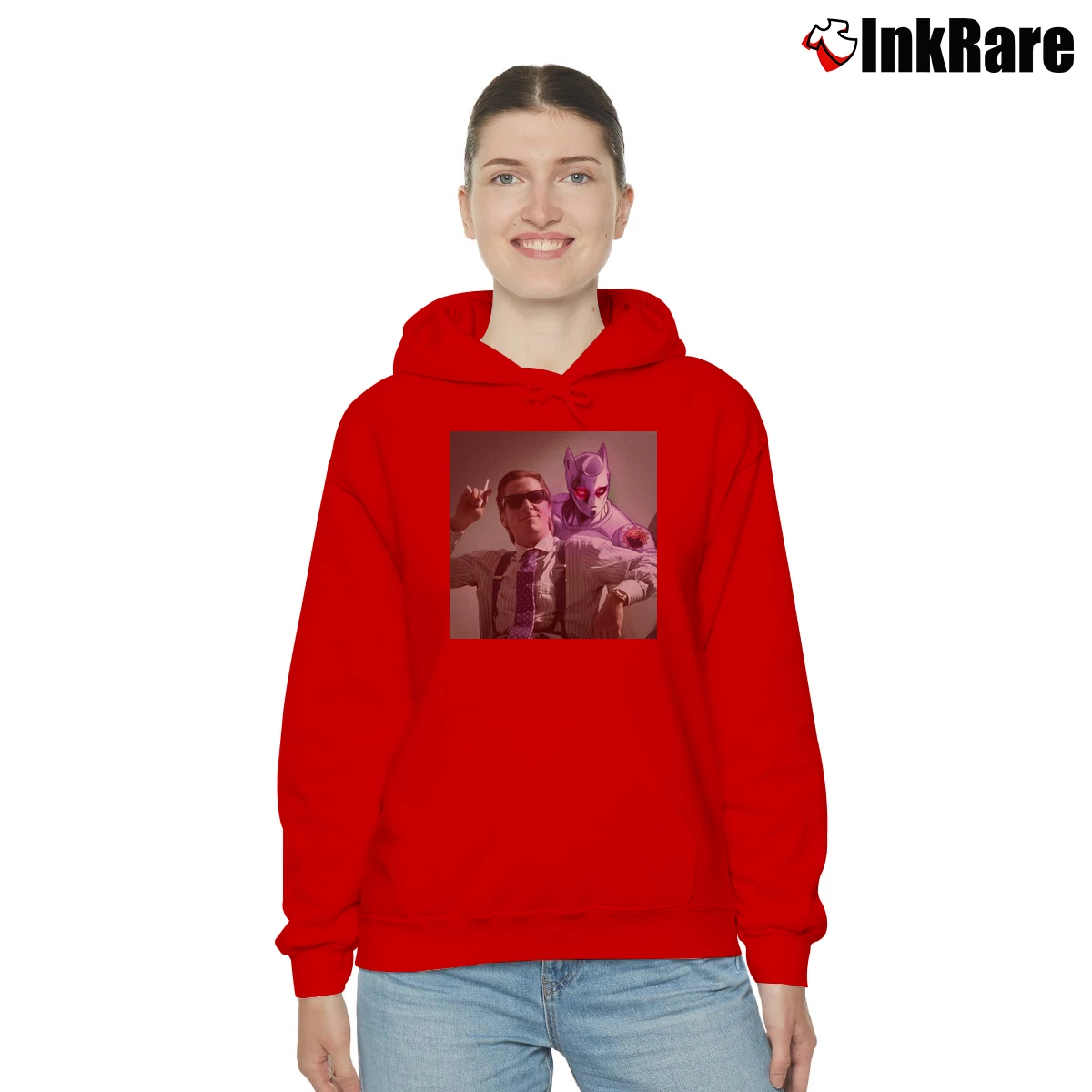 American Psycho Jojo Women’s Cozy Hoodie in red – Urban Chic Women’s American Psycho Jojo Cozy Hoodie in red | Warm, Structured, Stylish