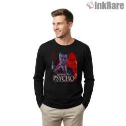 American Psycho Mask Of Sanity About To Slip Shirt on black long sleeve shirt for men graphic tee