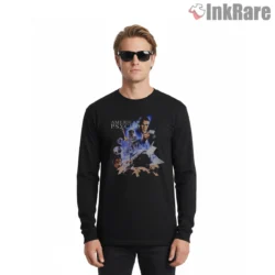 American Psycho Office Breakdown 2000 Collage Shirt on black long sleeve shirt for men graphic tee